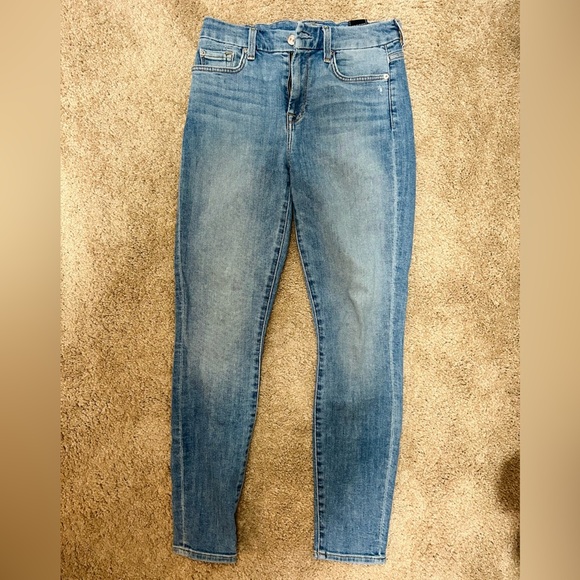 7 For All Mankind Women's High Rise Jeans - Light Blue - Picture 2 of 5